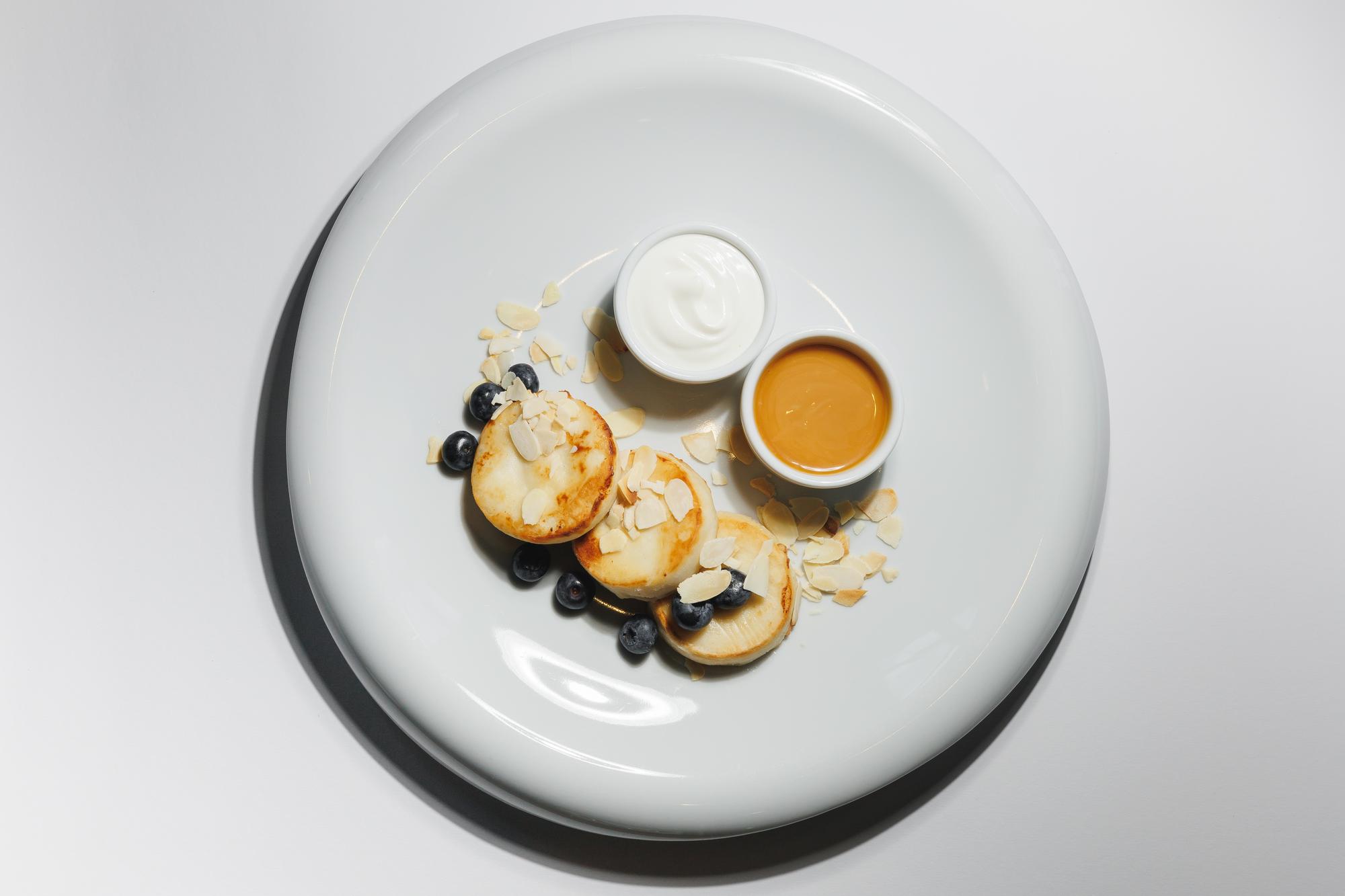Minimalist plated dessert